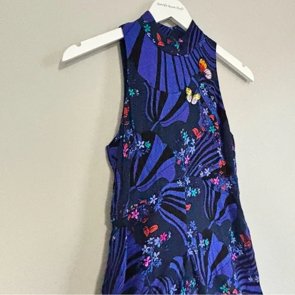 ANTHROPOLOGIE MOULINETTE SOEURS Women’s Blue BUTTERFLY GROVE Jumpsuit Size 0 - Picture 5 of 12